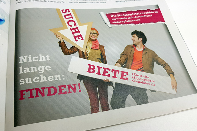 Eigenanzeigen im Magazin "STUDI-Info"