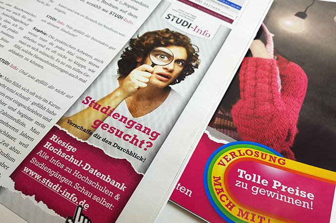 Eigenanzeigen im Magazin "STUDI-Info"