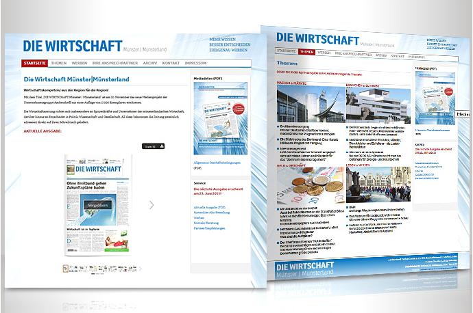 Internetseite "Die Wirtschaft Münsterland"